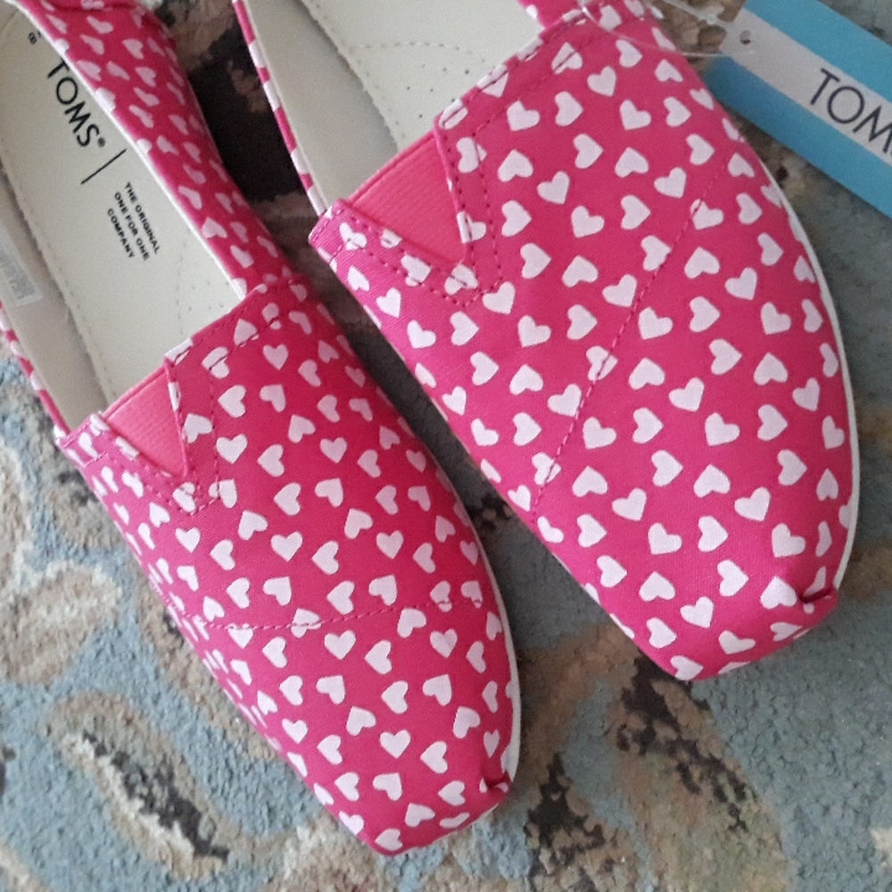 5x*Host Pick*Toms Belmont Raspberry Hearts shoes - Picture 6 of 16